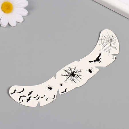 Tattoo on the body Black "Freckle. Bat, spiders and raven" 16x5 cm-1