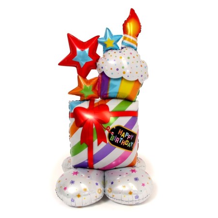 Foil ball 50 "Gift with candles", on a stand, under the air-1