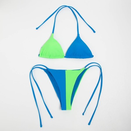 Swimsuit female separate minaku Blue/green color, size 44-3
