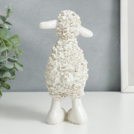 Polystone souvenir "lamb with flower" 17x10x8 cm-3