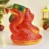 New Year. Symbol 2025. Piggy bank "Snake with a bill" 20x16cm, red