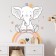 Sticker Plastic Interior Color "Elephant in the Crown on the Rainbow" 39x49 cm