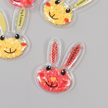 Shaker for creativity PVC "Bunny" with glitter MIX 6x4 cm-1