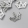 Decor for creativity Metal "Crown" silver, rhinestones 1.4x2 cm