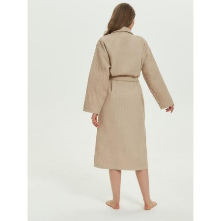 Unisex bathrobe Pamira, size m, beige color-23