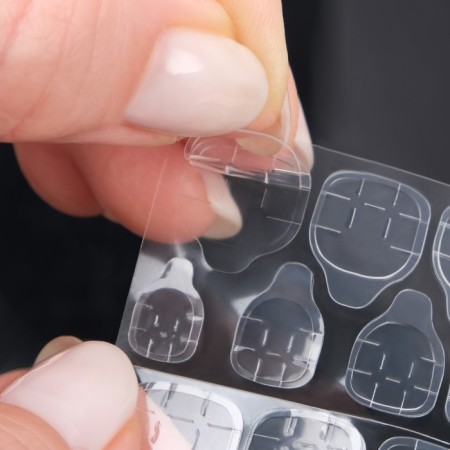Zebra overhead nails, 24 pcs, with glue plates, soft square shape, white/silver color-4
