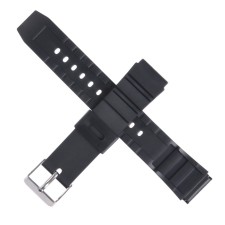 18 mm watch strap, silicone, L-22 cm, black