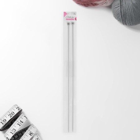 Knitting knitting needles, straight, with Teflon coating, D = 2.5 mm, 35 cm, 2 pcs-2