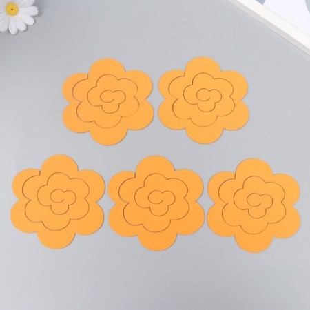 The workpiece of Foamiran "Flower Curly" 10x9.5 cm set 5 pcs. orange-3