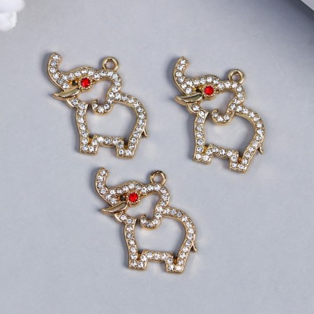 Decor for creativity Metal "Elephant" rhinestones 1.9x2.3 cm-2