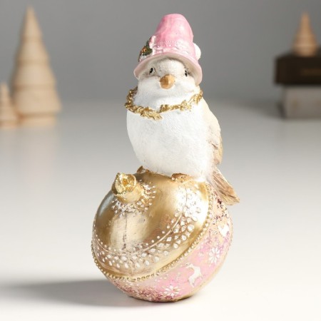 Polystone souvenir "Vorostone in a pink cap on the New Year's ball" 11.5x8.5x17.5 cm-4