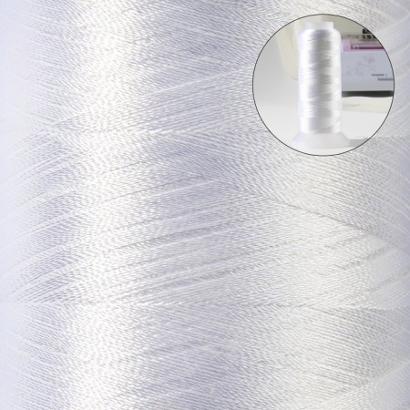 Satin thread, 120d/2, 3000 yard, white color-1