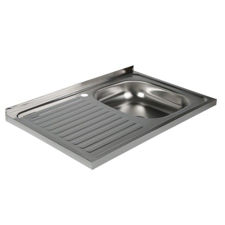 Kitchen sink "Vladix", invoice, without siphon, 80x50 cm, right, stainless steel 0.4 mm-1