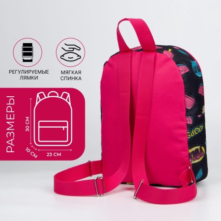 Baby backpack on lightning, black/pink color-1
