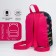 Baby backpack on lightning, black/pink color
