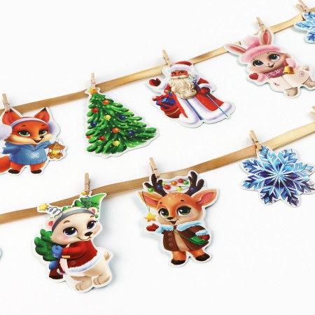 Garland on the tape with fantas "New Year", 150 cm-4