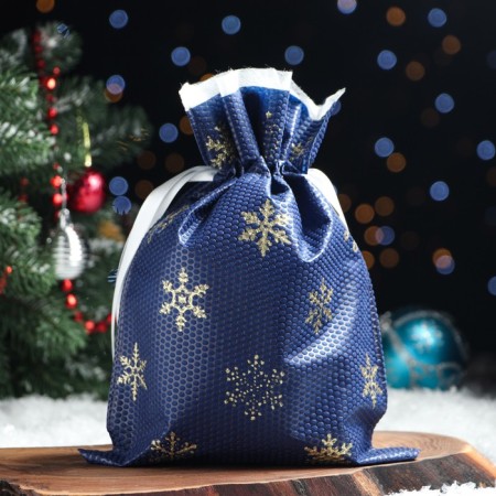 Gift bag "Golden Snowflakes", 22 x 31 cm