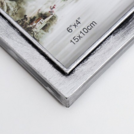Photo frame plastic in 3 photos 10x15 cm "Cherry Garden" Dark Silver 32x27 cm-1