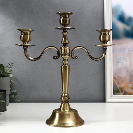 Summier Metal for 3 candles "Elegance" Brass 35x31x11 cm-1