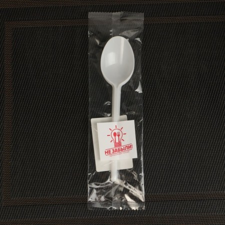 Spoon Plastic disposable white, dining room, 15.5 cm, in individual packaging 1 pc-3
