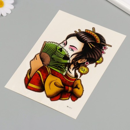 Tattoo on the body color "Eternal geisha" 26.1x14.6 cm-2