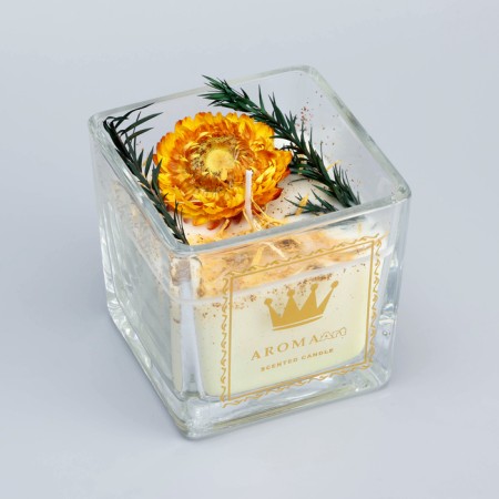 Aromatic candle "Aroma Art", passionate samba, square, 8x10.5 cm-2
