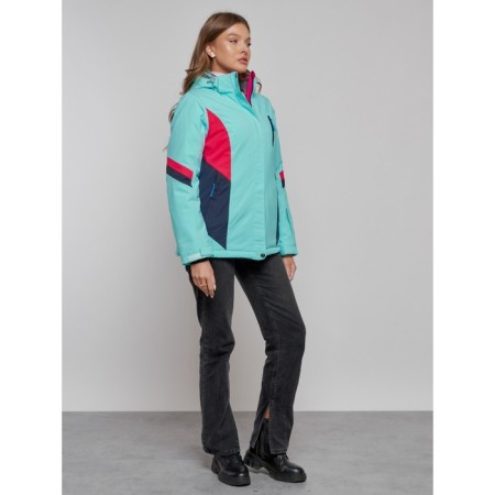 Ski jacket women's winter, size 42, turquoise color-14