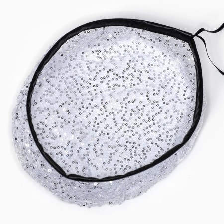 Takes transparent with sequins, white color, rr 56cm-3