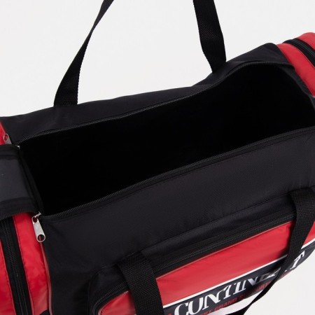 Sports bag with lightning, 3 outer pockets, black/red color-2