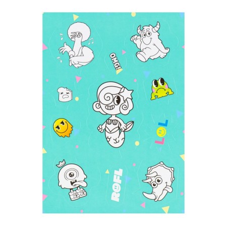 A set of stickers-painters "jokes" mermaid, 3 sheets, a5-2
