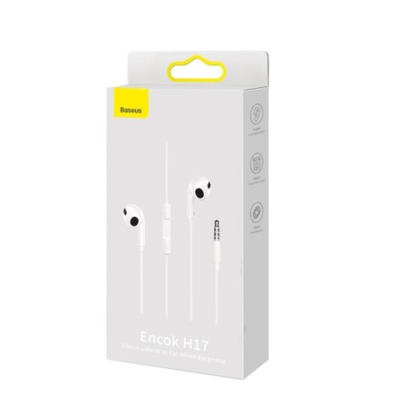 Headphones Baseus H17, inserts, wired, jack 3.5 mm, white-9