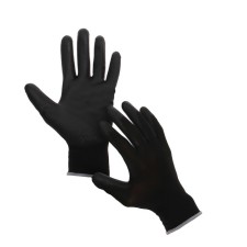 Garden, nylon gloves, with latex impregnation, size 9, black, Greengo