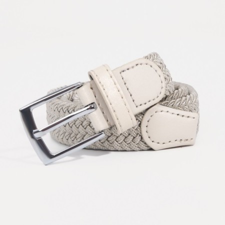 Building belt, width 2.5 cm, metal buckle, beige color