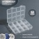 Organizer for decor, 12 sections, size 11 × 8.5 × 1.5 cm, transparent color