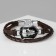 Bracelet male "Gordon" skull, brown color with silver, 21.5 cm