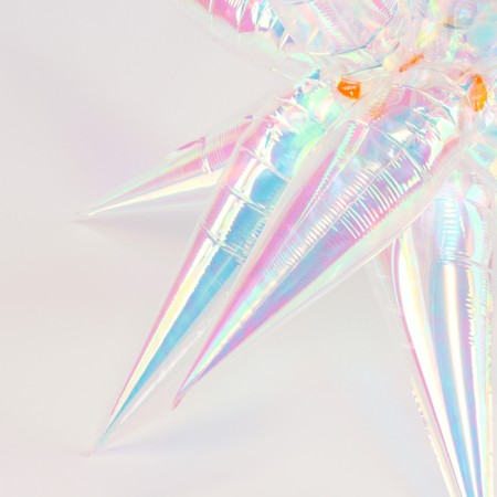 Foil ball 27 "Star 3d", color transparent mother -of -pearl gradient-3