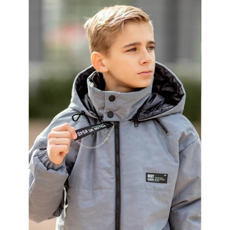 Park jacket for a boy, height 146 cm, color gray ash-3