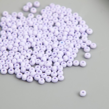 Glass 8/0 "Marshmallow. Matte. Lilac" 10 g