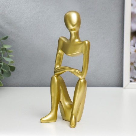 Souvenir Polystone "Abstraction - Dreamer" Gold 22x6x8 cm-3