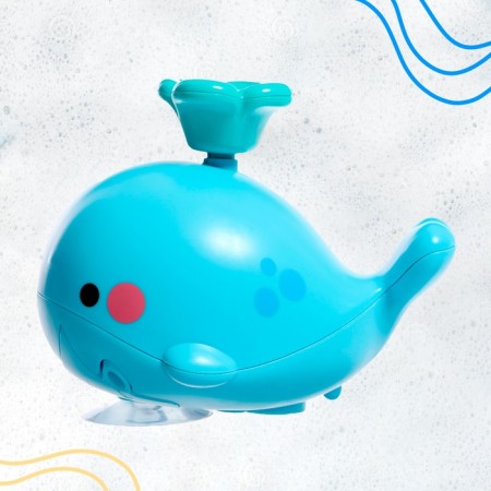 Fountain for the bathtub "Whale", 4 nozzles, 1 ball, works from batteries-6