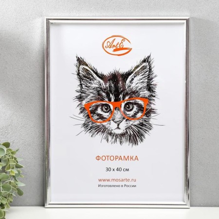 Photo frame plastic 30x40 cm, silver (plastic screen)