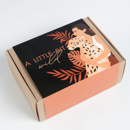 Gift set "A Little Bit Wild" blanket, socks, bottle, notebook-10