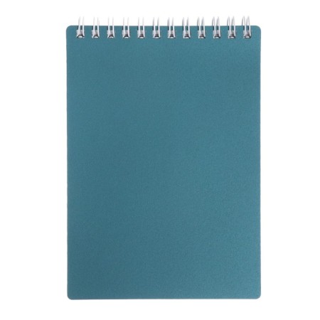 Notebook plastic cover A6, 80 sheets on the crest of Metallic, dark blue