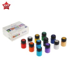 Painting on fabric, set of 12 colors x 20 ml, ZHK Decola, water -based acrylic (4141216)