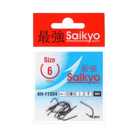 Hooks Saikyo KH-11004 Crystal BN No. 6, 10 pcs
