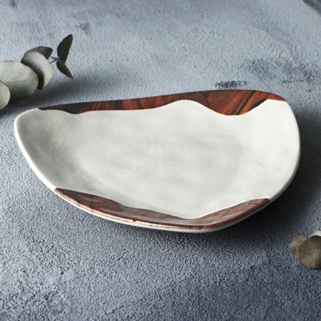 Ceramic plate "FUHEN", 18 x 18 cm, white color-2