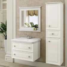 Comforty Ferrara 80 mirror, white gloss, 78x77 cm