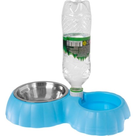 A bowl for animals with a Bradex 31.5x18x6 cm, stainless steel, plastic, blue-2