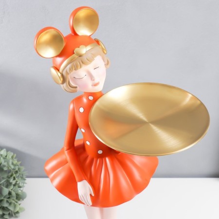 Souvenir Polystone stand "Girl Mishka's ears" Orange 69x30x25 cm-4