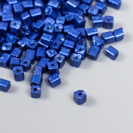 Cube glass 4x4 mm "metallic. Bright blue" set 20 g